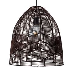 GLOBOSTAR® ALOHA 01752 Boho Κρεμαστό Φωτιστικό Οροφής με Ντουί 1 x E27 AC 220-240V IP20 - Καφέ - Μ45 x Π45 x Υ48cm