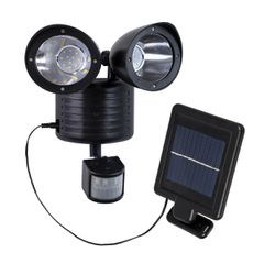 GloboStar® 85712 Μαύρο Αυτόνομο Ηλιακό Φωτιστικό LED SMD 10W 150lm με Ενσωματωμένη Μπαταρία 1200mAh - Φωτοβολταϊκό Πάνελ με Αισθητήρα Ημέρας-Νύχτας και PIR Αισθητήρα Κίνησης Αδιάβροχο IP54 Ψυχρό Λευκό