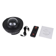 GloboStar® 85817 Μαύρο Επιτραπέζιο Διακοσμητικό Φωτιστικό Ειδικών Εφε NIGHT GALAXY WORLD 3D LED 10W DC 5V 2200mAh Επαναφορτιζόμενο με Bluetooth Speaker - Sound Activated - Καλώδιο Τροφοδοσίας USB και-thumb-7