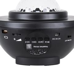 GloboStar® 85817 Μαύρο Επιτραπέζιο Διακοσμητικό Φωτιστικό Ειδικών Εφε NIGHT GALAXY WORLD 3D LED 10W DC 5V 2200mAh Επαναφορτιζόμενο με Bluetooth Speaker - Sound Activated - Καλώδιο Τροφοδοσίας USB και-thumb-5