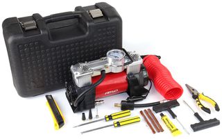 ΚΟΜΠΡΕΣΕΡ ΑΕΡΑ ΜΕΤΑΛΛΙΚΟ 12V 10BAR-150PSI-60L/min (ΘΗΚΗ/ΜΑΝΟΜΕΤΡΟ/ΦΙΣ/3 ΑΝΤΑΠΤΟΡΕΣ/ΚΑΛΩΔΙΟ 300cm)