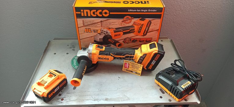 ΝΕΟ ΜΟΝΤΕΛΟ!!INGCO ΓΩΝΙΑΚΟΣ ΤΡΟΧΟΣ ΜΠΑΤΑΡΙΑΣ BRUSHLESS ΛΙΘΙΟΥ 20V 2 ΜΠΑΤΑΡΙΕΣx 5Ah Φ115mm ΔΕΙΤΕ ΤΟ ΣΤΗΝ ΕΚΘΕΣΗ ΜΑΣ!!
