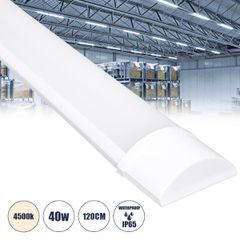 GLOBOSTAR® MEGORA 60159 Γραμμικό Βιομηχανικό Φωτιστικό Tri-Proof LED 40W 3727lm 120° AC 220-240V Αδιάβροχο IP65 Φυσικό Λευκό 4500K - Lumileds SMD Chip - Μ120 x Π7.5 x Υ2.5cm - 2 Χρόνια Εγγύηση