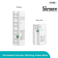 GloboStar® 80056 SONOFF SPM-4RELAY - Wi-Fi Smart Stackable Power Meter