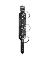 HANDMADE 3 MEDIUM RINGS LEATHER WRISTBAND