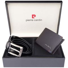 Ανδρικό σετ δώρου Pierre Cardin ζώνη και πορτοφόλι με προστασία ασύρματης ανάγνωσης RFID