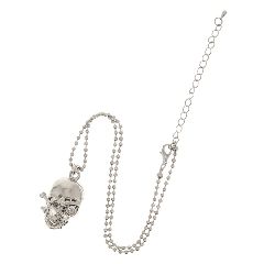 Silver Skull Necklace with Moving Jaw-thumb-1