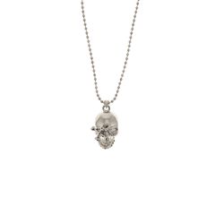 Silver Skull Necklace with Moving Jaw