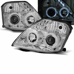 Μπροστινά Φανάρια Set Για Citroen C2 04-10 Angel Eyes & Led Χρωμίου H1/H1 Manual JunYan