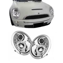 Μπροστινά Φανάρια Set Για Mini Cooper (R50/52/53) 01-06 DRL Χρωμίου H1/H1 Με Μοτέρ Sonarr