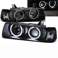 Μπροστινά Φανάρια Set Για Bmw 3 E36 90-99 Coupe / Cabrio ccfl Angel Eyes Μαύρα H3/H1 Eagle Eyes