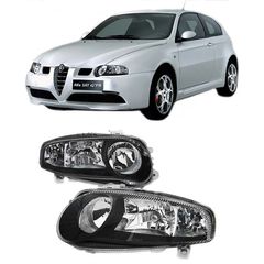 Μπροστινά Φανάρια Set Για Alfa Romeo 147 01-04 Μαύρα GTA H7/H7/H1 Depo