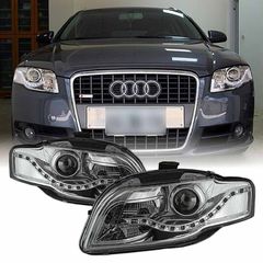 Μπροστινά Φανάρια Set Για Audi A4 B7 04-08 Χρωμίου H9 Με Μοτέρ Eagle Eyes