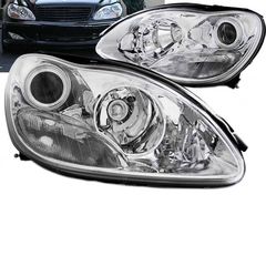 Μπροστινά Φανάρια Set Για Mercedes-Benz S-Class W220 98-05 Χρωμίου H7/H7/H7 Με Μοτέρ Depo