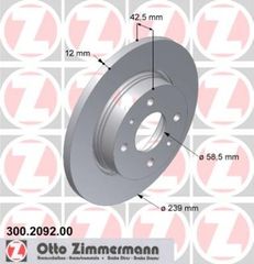 Δισκόπλακα ZIMMERMANN 300209200 για Lada Samara 1500cc 72ps 1987 1996