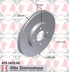 Δισκόπλακα ZIMMERMANN 470241000 για Renault Megane Scenic 1600cc 90ps 1996 1999