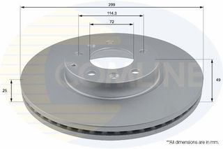 Δισκόπλακα COMLINE ADC0469V για Mazda 6 HatchBack 2000cc MZR-CD 140ps 2007 2009