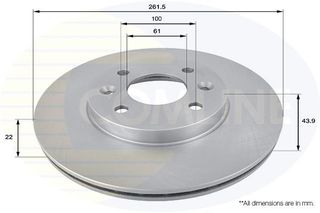 Δισκόπλακα COMLINE ADC1510V για Renault Laguna GrandΤour 1800cc 16Valves 120ps 1998 2001