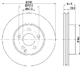 Δισκόπλακα HELLA PAGID 8DD355114201 για Mercedes-Benz C-Class SW S204 2500cc C230 204ps 2007 2014