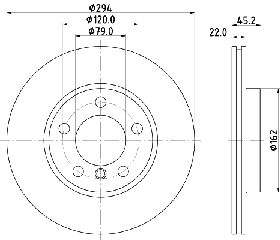 Δισκόπλακα HELLA PAGID 8DD355122931 για Mini Countryman R60 1600cc ALL4 122ps 2012 2016