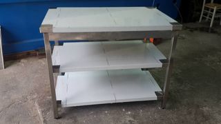 INOXWEB 2025-ΕΠΑΓΓΕΛΜΑΤΙΚΟ ΑΝΟΞΕΙΔΩΤΟ ΤΡΑΠΕΖΙ - ΠΑΓΚΟΣ ΕΡΓΑΣΙΑΣ ΜΕ ΡΑΦΙ 120Χ60Χ87 ΕΚ 