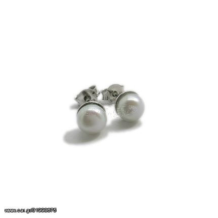 Σκουλαρίκια με Φυσικα Μαργαριταρια 6 mm μικρά