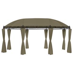 Κιόσκι με Κουρτίνες Taupe 520 x 349 x 255 εκ. 180 γρ./μ² - Μπεζ-Γκρι -