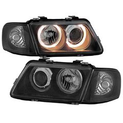 Μπροστινά Φανάρια Set Για Audi A3 8L 96-00 Angel Eyes Μαύρα H7/H7 Depo