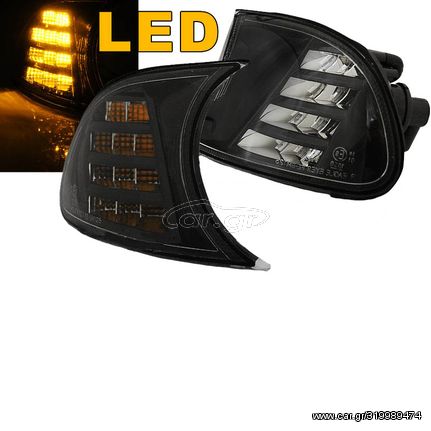 Μπροστινά Φλας Για Bmw 3 E46 Coupe/Cabrio 99-01 Κουμπωτά Led Μαύρα 2 Τεμάχια Eagle Eyes