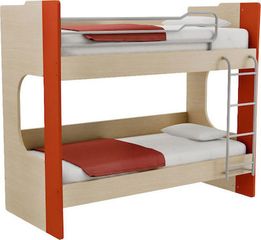 Παιδικό Κρεβάτι Κουκέτα Santella Κόκκινη, για Στρώμα 90x190 εκ.