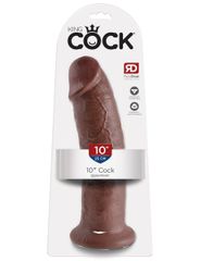 Ρεαλιστικό Ομοίωμα Πέους King Cock 25cm με Βάση Βεντούζας (Καφέ) - Pipedream