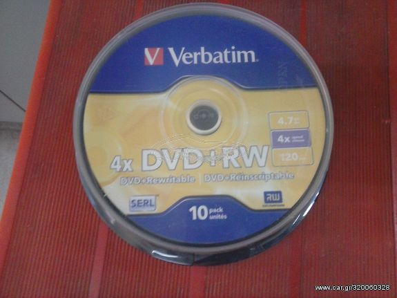 DVD+RW (plus) 4x  (επανεγγράψιμα) 10άδα Verbatim