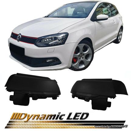 Φλας Καθρέπτη Για Vw Polo 6R 6C 09-17 Dynamic Led Canbus Μαύρο/Φιμέ 2 Τεμάχια