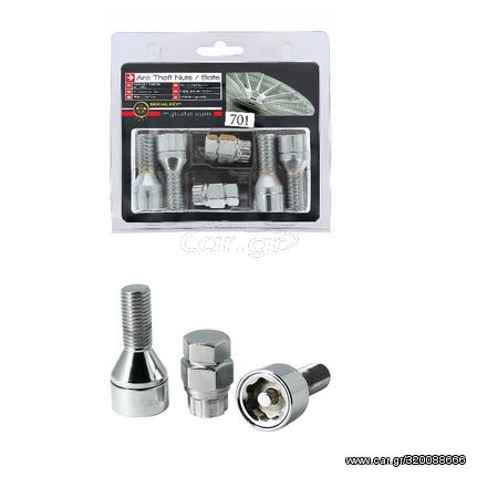 Αντικλεπτικά Μπουλόνια Ασφαλείας Butzi Premium Kit 6 pcs Με Μοναδικό Κλειδί-Εργαλείο Type-FF M14x1.50 L28 T17