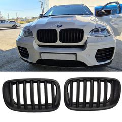 Καρδιές Μάσκας Για Bmw X5 E70 07-13 / X6 E71 08-14 Μαύρο Ματ 2 Τεμάχια