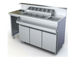 ΠΡΟΣΦΟΡΑ!!! BS NEUTRAL140 Ανοξείδωτο Bar Station ουδέτερο 120x80x111cm