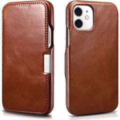 Θήκη iCarer Leather Wallet Apple iPhone 12/12 Pro (6.1″) Side-Open Brown