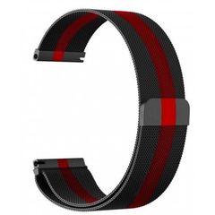 Ανταλλακτικό λουράκι QuickFit Milanese Band Black/Red για Samsung Galaxy Watch3(45mm)/Watch(46mm)/Huawei Watch 3 (46mm)/ Watch 3 Pro (48mm)/GT 2/Pro/Honor GS Pro/Amazfit GTR 3 (46mm)/GTR 3 Pro/GTR(47m