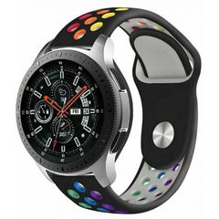 Ανταλλακτικό λουράκι QuickFit Pride Rainbow Black για Samsung Galaxy Watch5 (40mm & 42mm)/ Watch4 (40mm & 44mm)/ Watch4 Classic (42mm & 46mm)/ Watch3(41mm)/Active 2(40/44mm)/Amazfit GTS 3