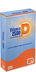 Quest Vitamin D3 2500iu Συμπλήρωμα Bιταμίνης D3 για Ανοσοποιητικό & Οστά 120ταμπλέτες