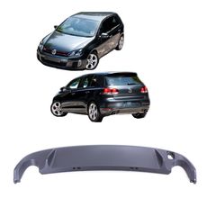 Diffuser Πίσω Προφυλακτήρα Για VW Golf VI (6) 08-12 Με 2 Μονές Εξατμίσεις Δεξια & Αριστερά Από Abs Πλαστικό 1 Τεμάχιο