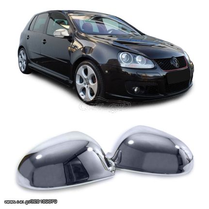 Καπάκια Καθρεφτών Για VW Golf V (5) 03-08 / Jetta 05-10 / Eos 06-08 / Sharan 04-10 / Passat 3BG 04-05 Χρωμίου 2 Τεμάχια