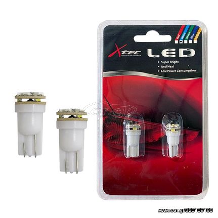 Λάμπες Led T10 9S 12volt White 6000k X-Tec 2 Τεμάχια