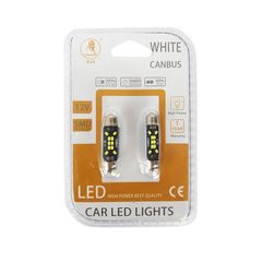 Λάμπες Led Σωληνωτές 36mm 10 Leds 12volt Canbus Λευκό Φως Auto GS 600488 2 Τεμάχια