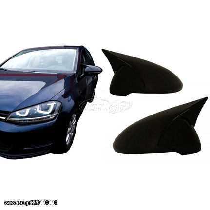 Καπάκια Καθρεφτών Για VW Golf VII (7) 12-20 , Touran 15+ M4 Look Γυαλιστερό Μαύρο 2 Τεμάχια