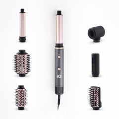 Airstyler 7 σε 1 IQ HD-1279 κεραμική ηλεκτρική βούρτσα με αέρα και περιστρεφόμενη κεφαλή για ίσιωμα και μπούκλες 1300W