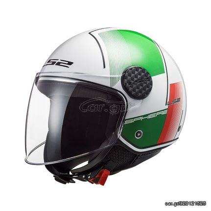 ΚΡΑΝΟΣ JET SPHERE LUX OF558 FIRM WHITE/GREEN/RED| LS2