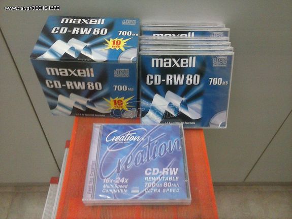 CDRW (επανεγγράψιμα) Maxell 700mb CD CASE