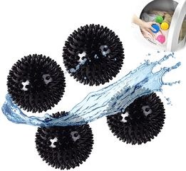 Tumble dryer ball, for fluffier laundry to accelerate drying and reduce wrinkles for clothes, Black 4pcs