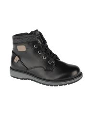 Skechers Gravelen Δερμάτινα Παιδικά Μποτάκια με Φερμουάρ Μαύρα 94064L-BLK